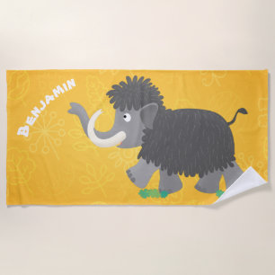 Serviette De Plage Illustration d'un mammouth laineux mou