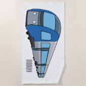 Serviette De Plage Illustration d'un train électrique (Devant)