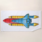 Serviette De Plage Illustration d'un vaisseau de fusées (Devant)