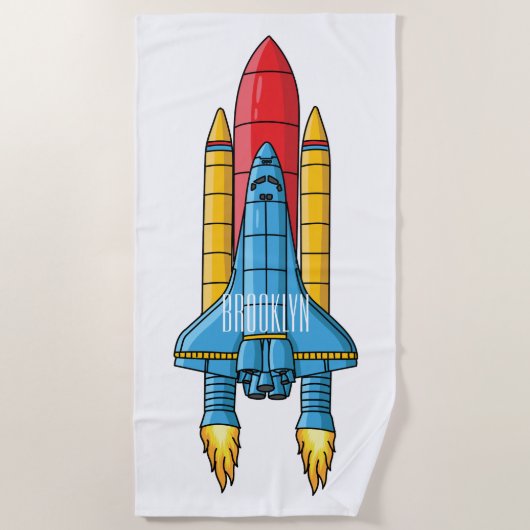 Serviette De Plage Illustration d'un vaisseau de fusées (Devant)