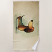 Serviette De Plage Illustration fantaisiste de teckel mignon (Devant)