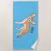Serviette De Plage Illustration Fennec fox (Devant)