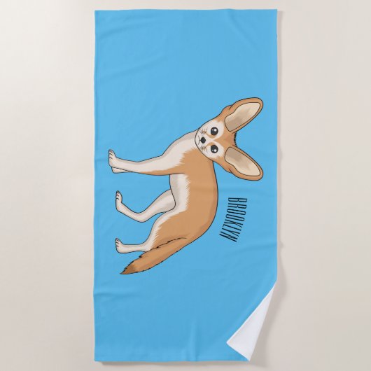 Serviette De Plage Illustration Fennec fox (Devant)