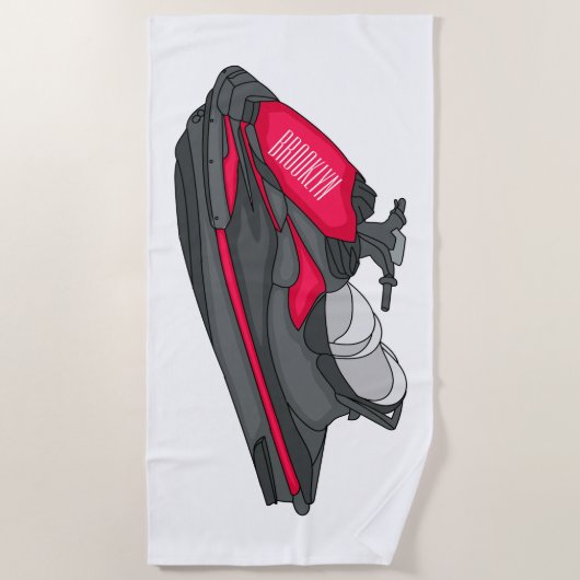 Serviette De Plage Illustration Jet ski (Devant)