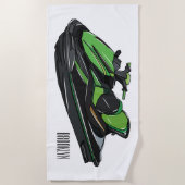 Serviette De Plage Illustration Jet ski (Devant)