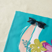 Serviette De Plage Illustration No Drama Llama avec Monogramme (En situation)