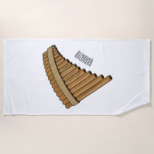 Serviette De Plage Illustration Pan flûte / panpipes (Devant)