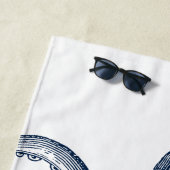 Serviette De Plage Illustration Royal Blue Octopus (En situation)