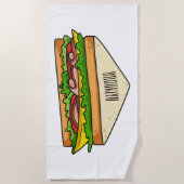 Serviette De Plage Illustration Sandwich (Devant)