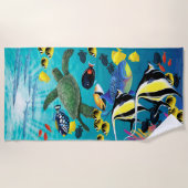 Serviette De Plage Illustration tropicale hawaïenne de poissons de (Devant)