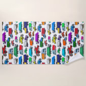 Serviette De Plage Illustrations de camionnette de style dessin animé (Devant)