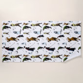 Serviette De Plage Illustrations de l'Motif des golfeurs Retro (Devant)