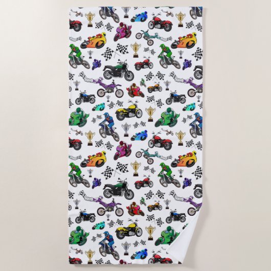 Serviette De Plage Illustrations de moto cool Motif\ (Devant)