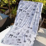 Serviette De Plage Illustrations scientifiques vintages Motif noir bl<br><div class="desc">Diagramme noir et blanc vintage et motif de plan. Les thèmes des images incluent la science, les mathématiques, les bâtiments et monuments, l'astronomie et la fabrication. Il y a un modèle de voiture antique, un vieux schéma d'éclipse, et plus encore. Fête un grand anniversaire, Noël ou tout autre cadeau de...</div>