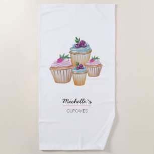 Serviette De Plage Image Aquarelle mûre en rose