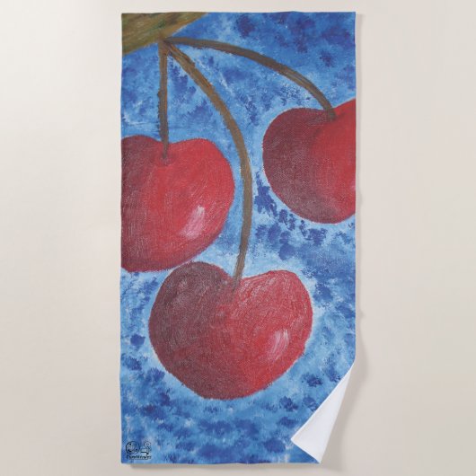 Serviette De Plage Imagen de mi obra Cerezas (Devant)