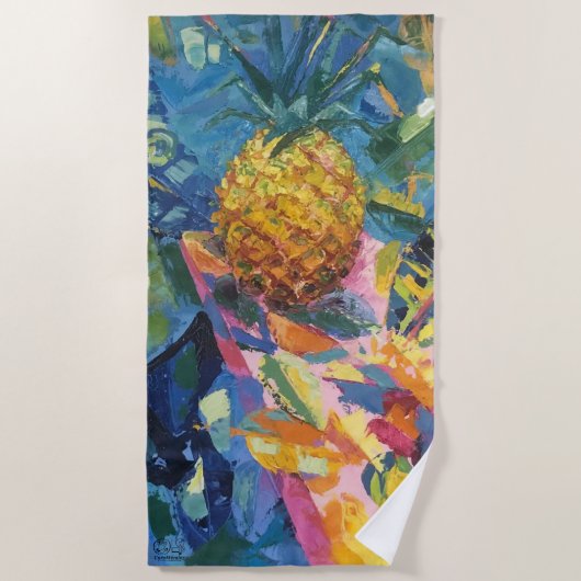 Serviette De Plage Imagen de mi obra Piña (Devant)