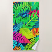 Serviette De Plage Imaginaire de Neon Rainforest (Devant)