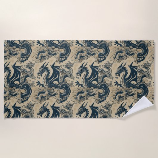 Serviette De Plage Imaginaire Dragons antiques (Devant)