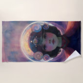Serviette De Plage Imaginaire éthérée Céleste gardien du rêve d'enfan (Devant)