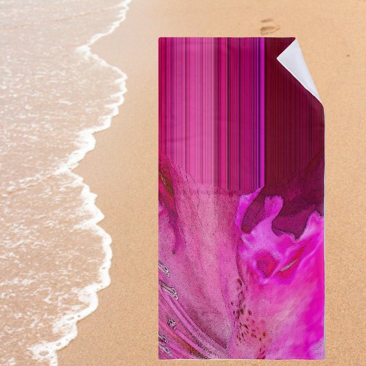 Serviette De Plage Imaginaire Fuchsia - abstrait