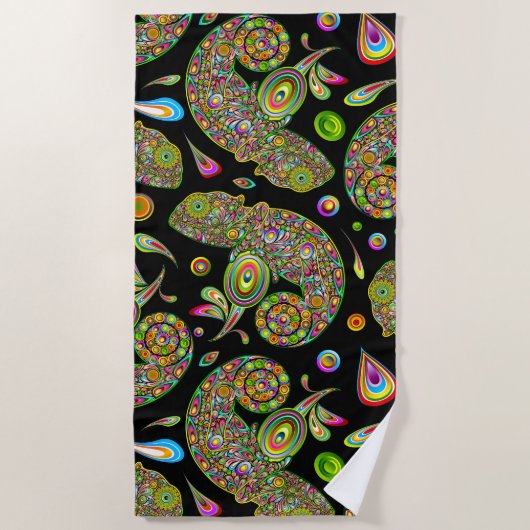 Serviette De Plage Imaginaire psychédélique de Chameleon (Devant)