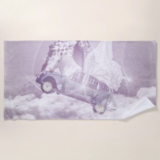 Serviette De Plage Imaginaire rose Cheval Volant Voiture Papillon Fée