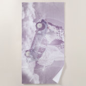 Serviette De Plage Imaginaire rose Cheval Volant Voiture Papillon Fée (Devant)