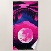 Serviette De Plage Imaginaire rose lune (Devant)