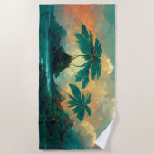 Serviette De Plage Imaginaire tropical Mer & Palmiers (Devant)