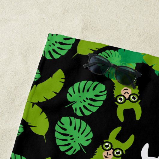 Serviette De Plage Impression à thème Llama (En situation)