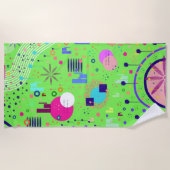 Serviette De Plage Impression abstraite vert citron (Devant)