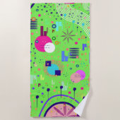 Serviette De Plage Impression abstraite vert citron (Devant)