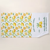 Serviette De Plage Impression citron | Citrus Bachelorette Week-end (Devant)