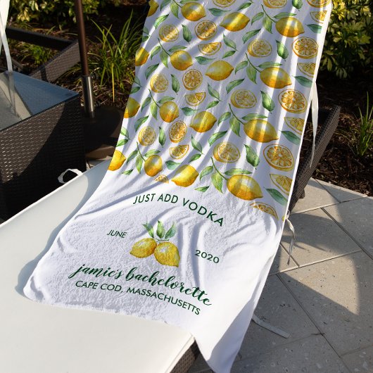 Serviette De Plage Impression citron | Citrus Bachelorette Week-end