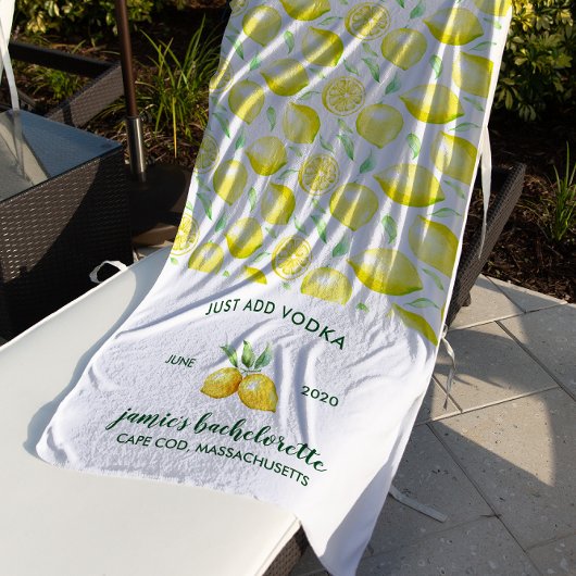 Serviette De Plage Impression citron | Citrus Bachelorette Week-end