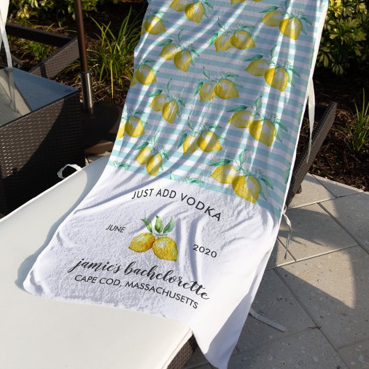 Serviette De Plage Impression citron | Citrus Bachelorette Week-end