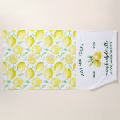 Serviette De Plage Impression citron | Citrus Bachelorette Week-end (Devant)