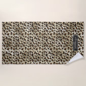 Serviette De Plage Impression d'animal léopard avec fausse feuille no (Devant)