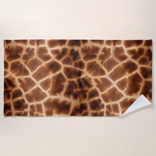 Serviette De Plage Impression de girafe Brown (Devant)