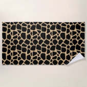 Serviette De Plage Impression de girafe Brown noire (Devant)