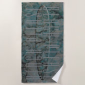 Serviette De Plage Impression de la carte de Surf de plage (Devant)