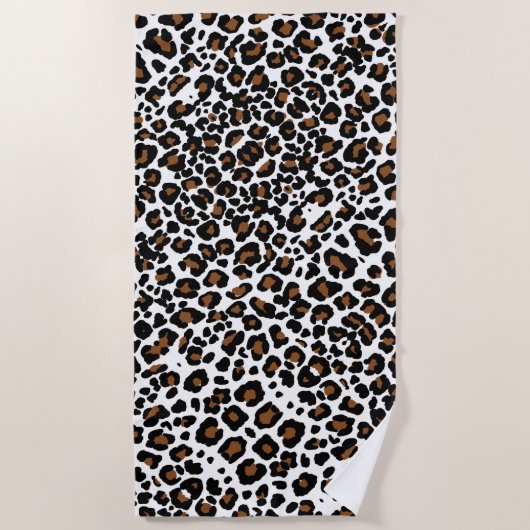 Serviette De Plage Impression de motif de fourrure de grand félin léo (Devant)