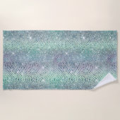 Serviette De Plage Impression de serpent à Parties scintillant violet (Devant)