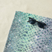 Serviette De Plage Impression de serpent à Parties scintillant violet (En situation)