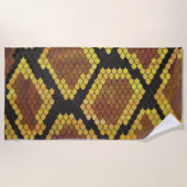 Serviette De Plage Impression de serpent Gold (Devant)