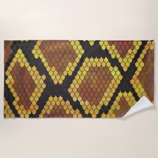 Serviette De Plage Impression de serpent Gold (Devant)