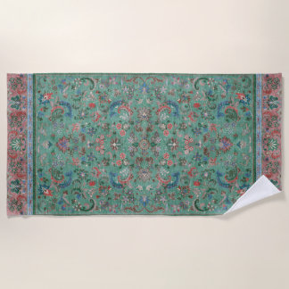 Serviette De Plage Impression de tapis de soie persan