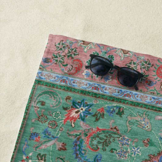 Serviette De Plage Impression de tapis de soie persan (En situation)