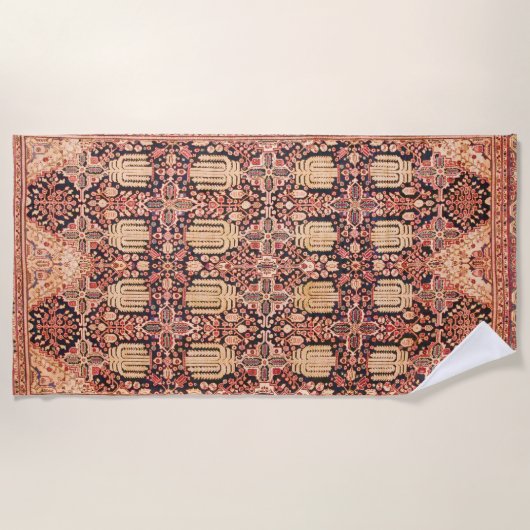 Serviette De Plage Impression de tapis persan du XVIIe siècle (Devant)